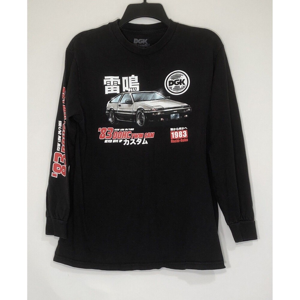 DGK 83' Toyota AE86 Japanese Street Racer Car Sz M Black Long Sleeve Shirt